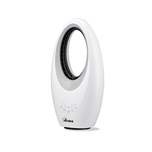 ARDES | AR5BL1 Ventilador Sin Aspas Potente y Silencioso Ventilador con Telemando Luz Nocturna Led Mandos Táctiles y Temporiz. Muna Bladeless