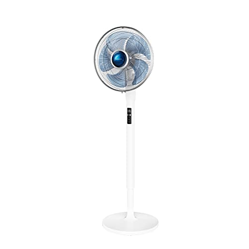 Rowenta Turbo Silence Extreme VU5770 Ventilador de pie potente, silencioso, mando a distancia, 5 velocidades, Brisa natural y Eco, temporizador, auto off, oscilación automática, altura regulable