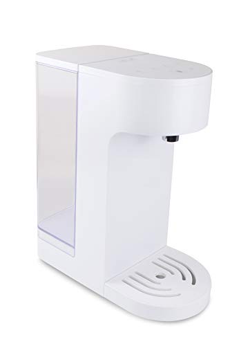 Dispensador instantáneo de agua caliente Yum Asia Oyu con pantalla táctil LED moderna en color blanco, capacidad de 4 litros, 220-240 Reino Unido / UE