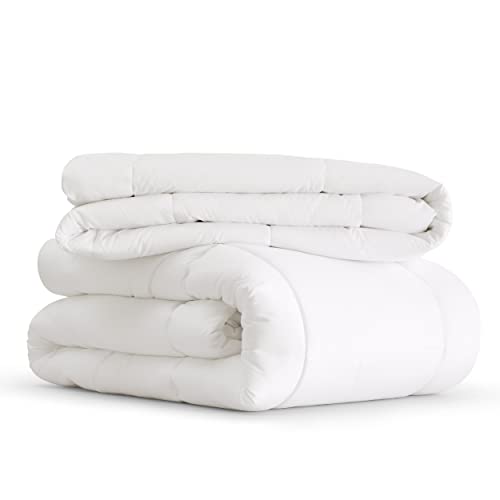 Bedsure Edredón Relleno Nórdico Cama 150 4 Estaciones - Bedding Edredón Reversible Doble 150+300 gr/m² de 240x220 cm Fibra Suave y Antiacaro, Caliente y Cómodo Blanco