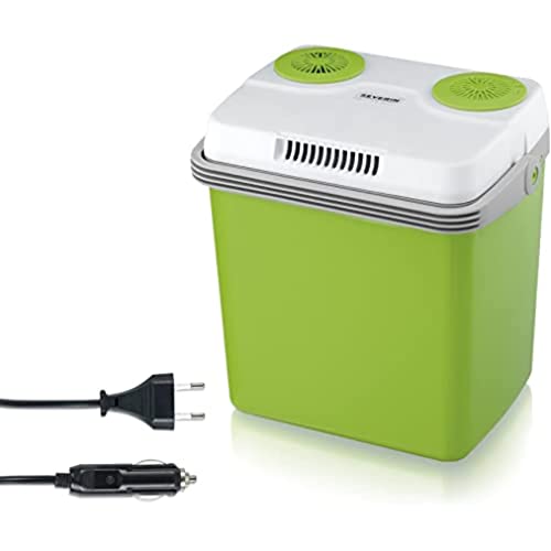 Severin KB 2922 Nevera Eléctrica Portátil con Función de Enfriamiento y de Preservación del Calor, 20 L, Incl. 2 Tomas de Corrient: 220-240 V / 12 V Dc, Verde - Gris