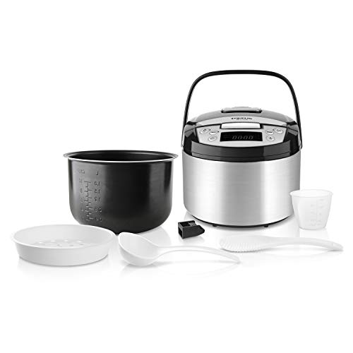 Taurus Top Cuisine Máquina de cocinar programable, cubeta extraíble 5 L, 12 Temporizador 24h, programas Especiales, Acero Inoxidable, Plata