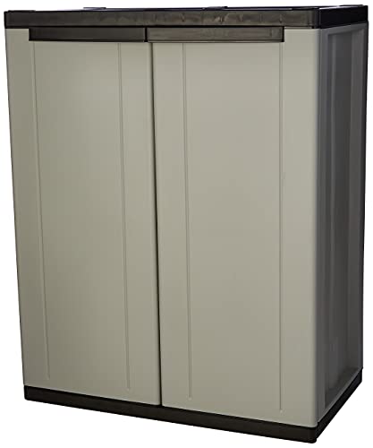 Terry JLine 68, Armario Bajo 2 Puertas, 1 Estante Regulable, Gris/Negro, 68x37,5x85 cm