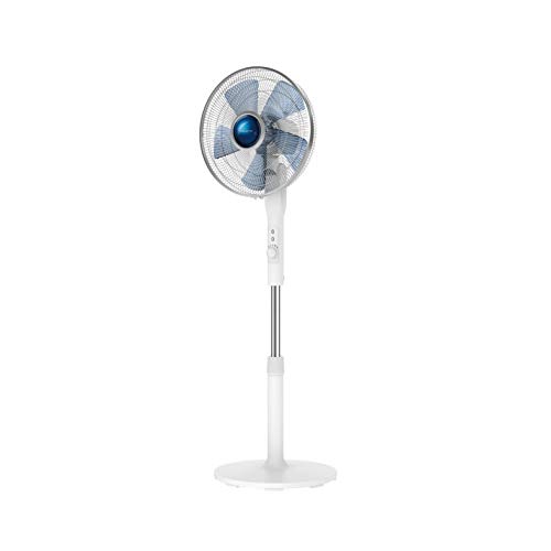 Rowenta Ventilador Silence Extreme + VU5840 Ventilador de pie de 4 velocidades altura regulable hasta 145 cm, posición nocturna extra silenciosa, oscilación automática, 6 diferentes alturas
