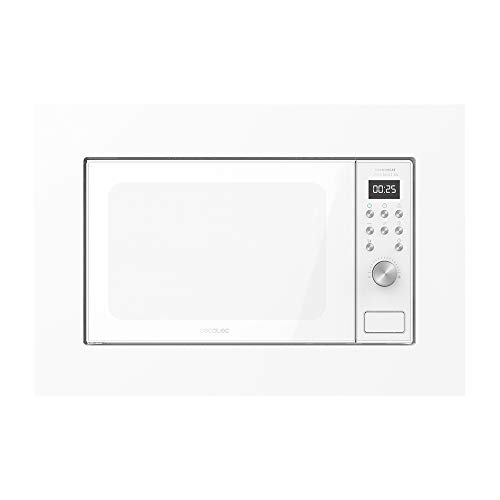 Cecotec Digital GrandHeat 2000 Built-In - Microondas encastrable (700 W, Integrable, 20 l, Grill, 9 Funciones preconfiguradas, Quick Start, Diseño elegante) Blanco