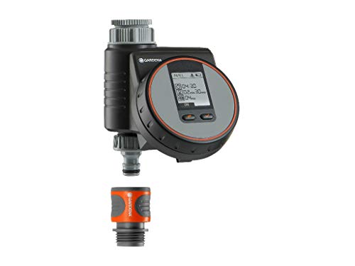 Programador de riego FlexControl de GARDENA: control automático del riego por día de la semana o cada 2, 3 o 7 días, hasta tres riegos al día, pantalla LCD (1883-20)