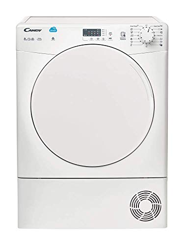 Candy CS C8LF-S - Secadora de condensación 8Kgs, 15 programas, NFC, 69 decibelios, display LED, certificado Woolmark, color blanco