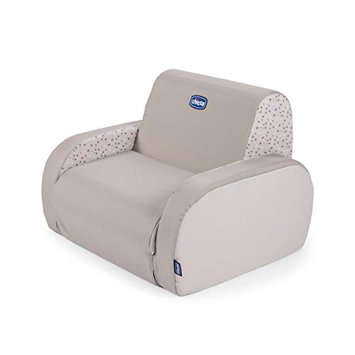 Chicco Twist Sillón Infantil Convertible en Chaise Longue y Butaca, Sofá Infantil, 3 Configuraciones, Silla Cómoda y Ligera, Transformable, Puff Niños a Partir de 12 M, Color Beige (Dune), 1 Unidad