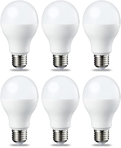 Amazon Basics - Bombilla rosca Edison LED E27, 13 W (equivalente a 100 W), blanco cálido, no regulable, paquete de 6