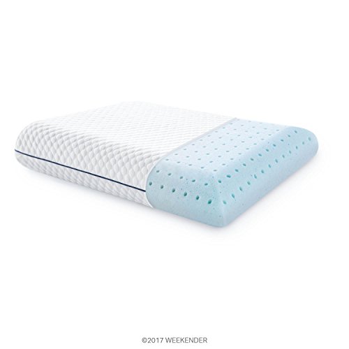 LUCID Ventilated Gel Memory Foam Pillow - Washable Cover - Standard Size