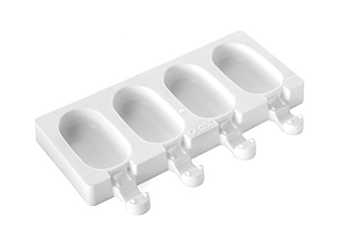 Silikomart GEL01MB MINI CLASSIC - Mini moldes de congelador para helados y aperitivos (silicona, se incluyen 50 soportes de madera), diseño ovalado