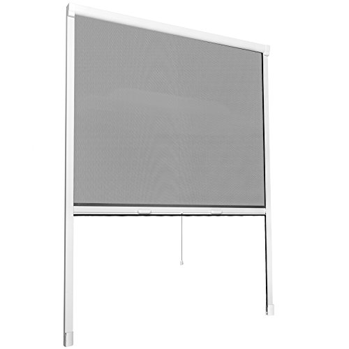 TecTake MOSQUITERA ENROLLABLE DE PARA VENTANA PROTECCIÓN CONTRA INSECTOS CORTINA - varias tamaños - (90x160cm | no. 402063)