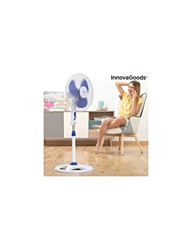 InnovaGoods IG814250 Ventilador de Pie Ø 40 cm 50W Blanco Azul