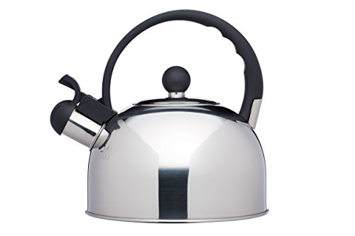 Kitchencraft Le 'Xpress – Hervidor de agua con silbido, apto para inducción, hornillo,, 1,3 litros – acero inoxidable