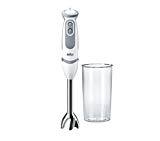 Braun Minipimer 5 MQ5000 Soup - Batidora de mano, 750 w potencia, 21 velocidades, campana acero inoxidable, incluye vaso medidor 600 ml, blanco y gris