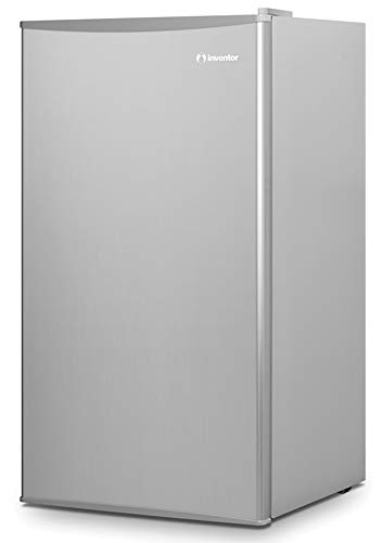 Inventor Nevera Compacta A++ con Compresor, 93 litros de capacidad, Silenciosa e ideal para hoteles, estudiantes, oficinas y pequeños hogares, Color plata
