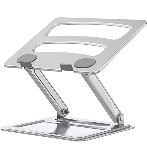 LORYERGO 11-17.3' Soporte Portatil Mesa Plegable Ventilado Soporte Ordenador Portátil Height Ajustable Elevador Portatil Laptop Stand Compatible (Plata)