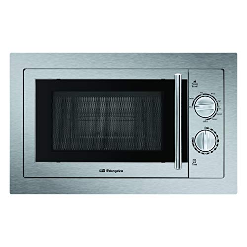 Orbegozo MIG2033 integrable Full INOX, 20 litros de Capacidad, 9 Niveles, Potencia 800 W microondas y 1000 W Grill, Acero, Gris