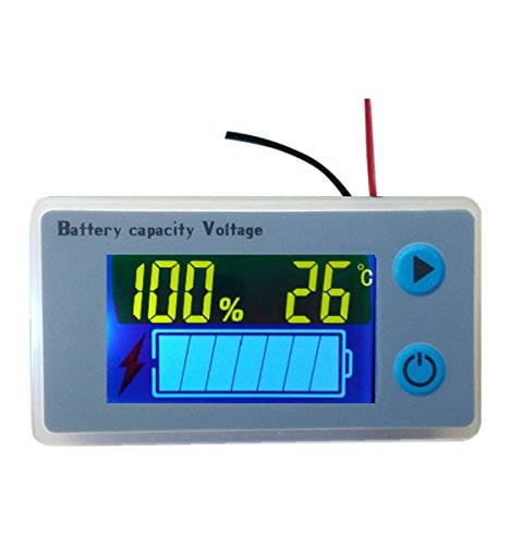 Voltímetro Multifunción Del Medidor De Capacidad De La Batería LCD Con Pantalla De Temperatura(12V)