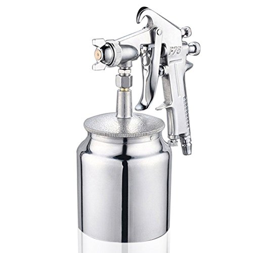 NUZAMAS Pistola de pintura en aerosol de aire de alimentación de succión 1,5mm boquilla inoxidable 400ml capacidad aerógrafo herramienta de pintura para muebles de coche pintura de mano pulverizador