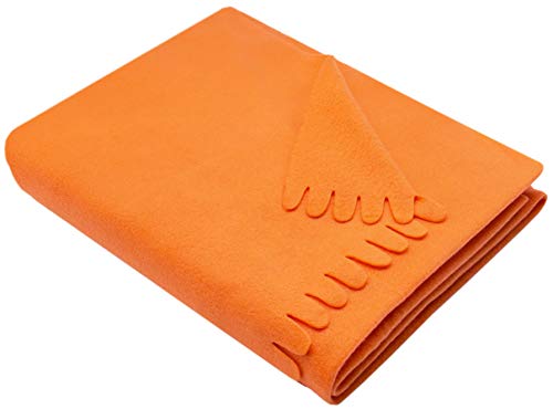 ZOLLNER Manta Polar para sofá Muy Decorativa, 130x170 cm, Naranja
