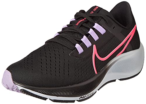 NIKE Wmns Air Zoom Pegasus 38, Zapatillas Mujer, Black White Anthracite Volt, 40.5 EU