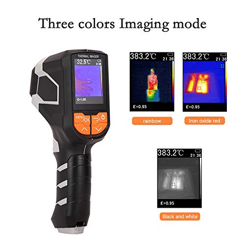 Kacsoo Cámara de mano con luz roja de 300.000 píxeles HD rango de medición de la cámara -20 °C ~ + 1000 °C de seguimiento automático de puntos calientes fríos de 2,4 pulgadas LCD pantalla a color