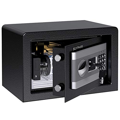 SLYPNOS - Caja Fuerte (8,5L), Caja Fuerte Convencionales de Seguridad, Caja de Seguridad (Regalo con 4 AA batterias+2 Llaves de Emergencia), Anti-Vibraci¨®n Electroim¨¢n (Peque?a: 31x20x20 cm)
