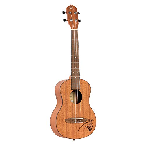 Ortega RU5 mm-TE - Ukelele tenor con parte superior de caoba y cuerpo de Sapele en acabado satinado, 18 trastes, Marrón