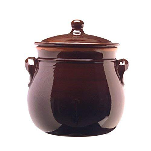 colì maioliche y TERRECOTTE Desde 1650 Brunella Olla abombada con Tapa, Terracota, marrón, 16 x 16 x 20 cm