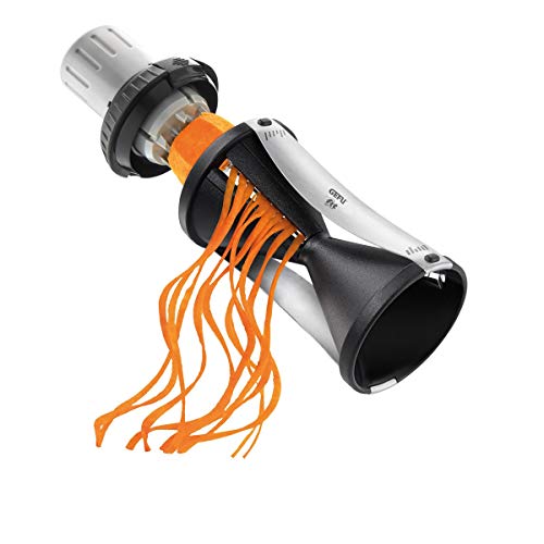 Gefu Cortador de Espirales Spirelli 2.0, Cortador de Vegetales, con Contenedor de Sobras, Acero Inoxidable, Plástico, 17 cm, 13780