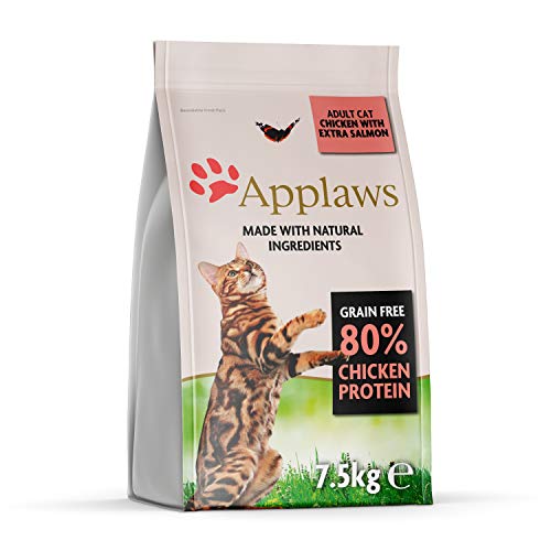 Applaws Comida seca para gatos, pollo y salmón extra/adulto, 7.5 kg