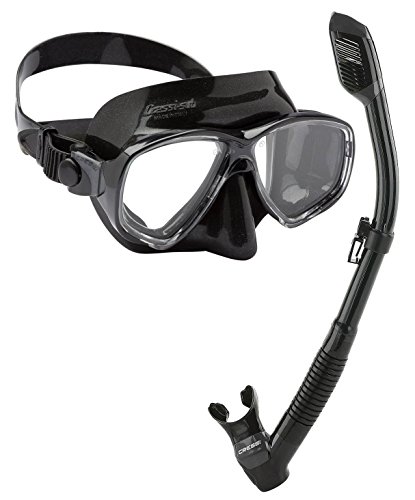 Cressi Marea Dry Gafas y Tubo de Snorkel Unisex Adulto, Negro, Talla Única