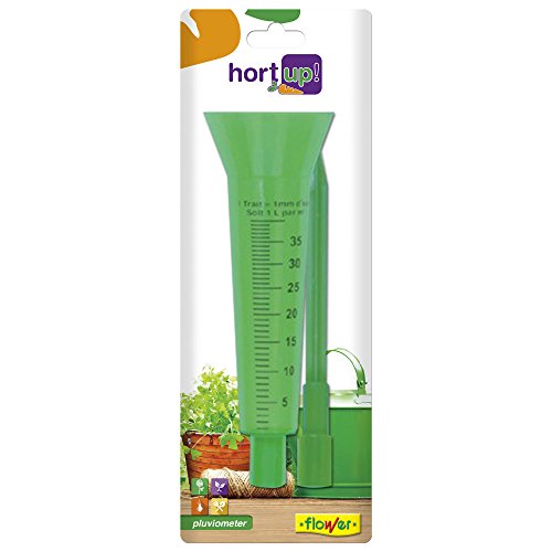 Flower 55062 55062-Pluviómetro, Transparente, 11.5x3x32 cm