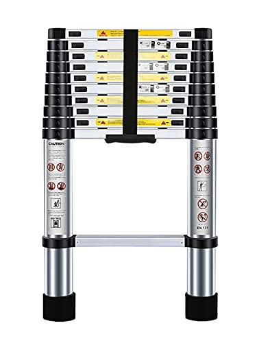 Nestling Escalera Telescópica 3,2m, Bloqueo Automático, Ajuste de Altura Libre, Carga 150kg, Ligera y Duradera